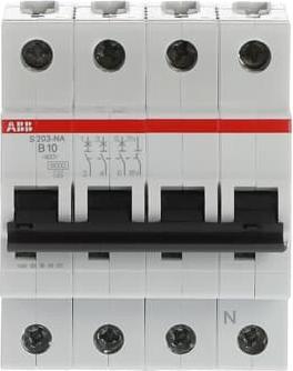 Actual product image ABB S203-B10NA Automatic circuit breaker 10A pro M compact 3p+NA