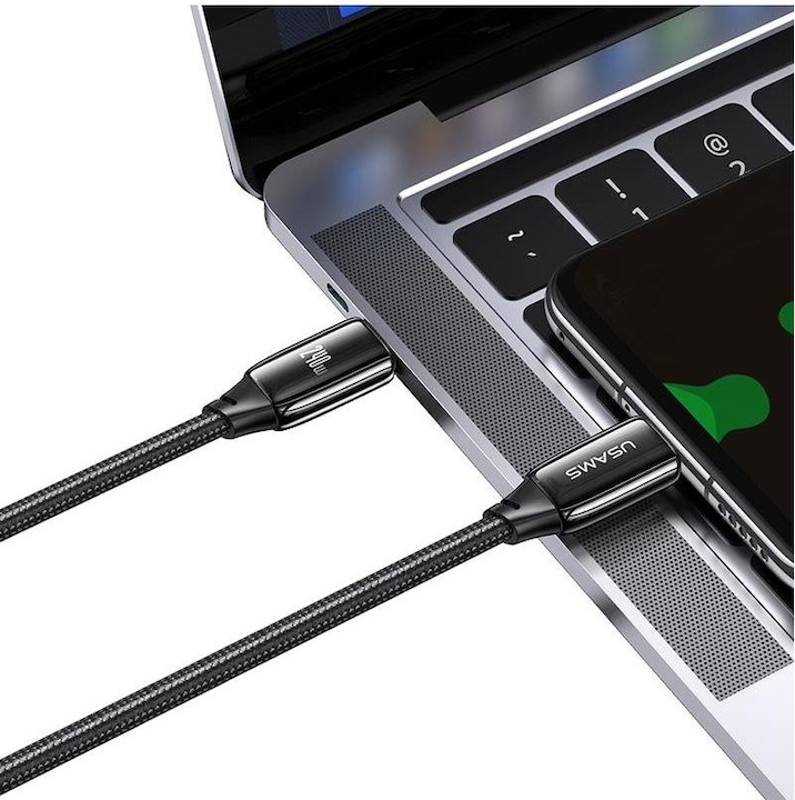 Produktbild Usams Ladekabel Typ-C zu Typ-C - Schwarz (2 m, USB 3.1)