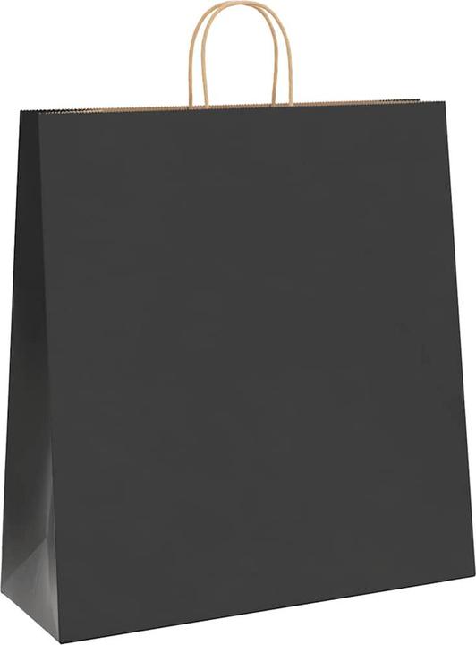 Produktbild VidaXL Kraftpapiertüten 50 Stk. mit Henkel Schwarz 45x17x48 cm Papiertüte (Geschenktüte, 50 x)