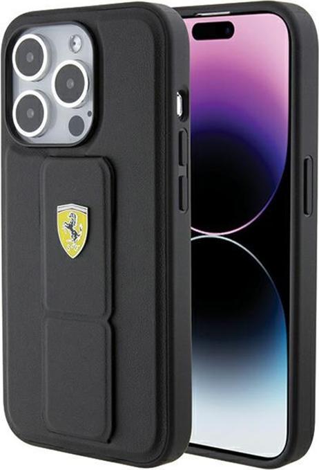 Immagine prodotto Ferrari FEHCP15LGSPSIK Custodia rigida per iPhone 15 Pro 6,1" in acciaio inox/nero con supporto per (Apple iPhone 15 Pro)