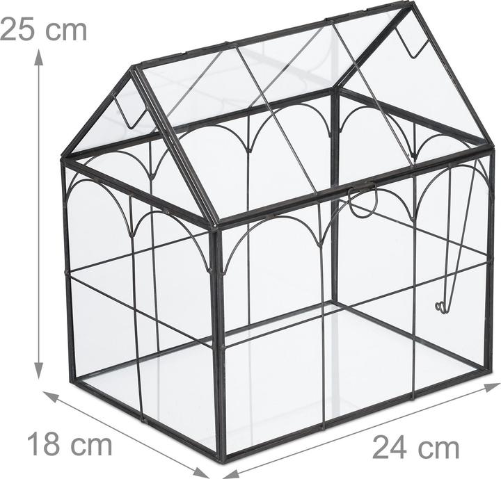 Actual product image Relaxdays Pflanzenterrarium Glas Hausform