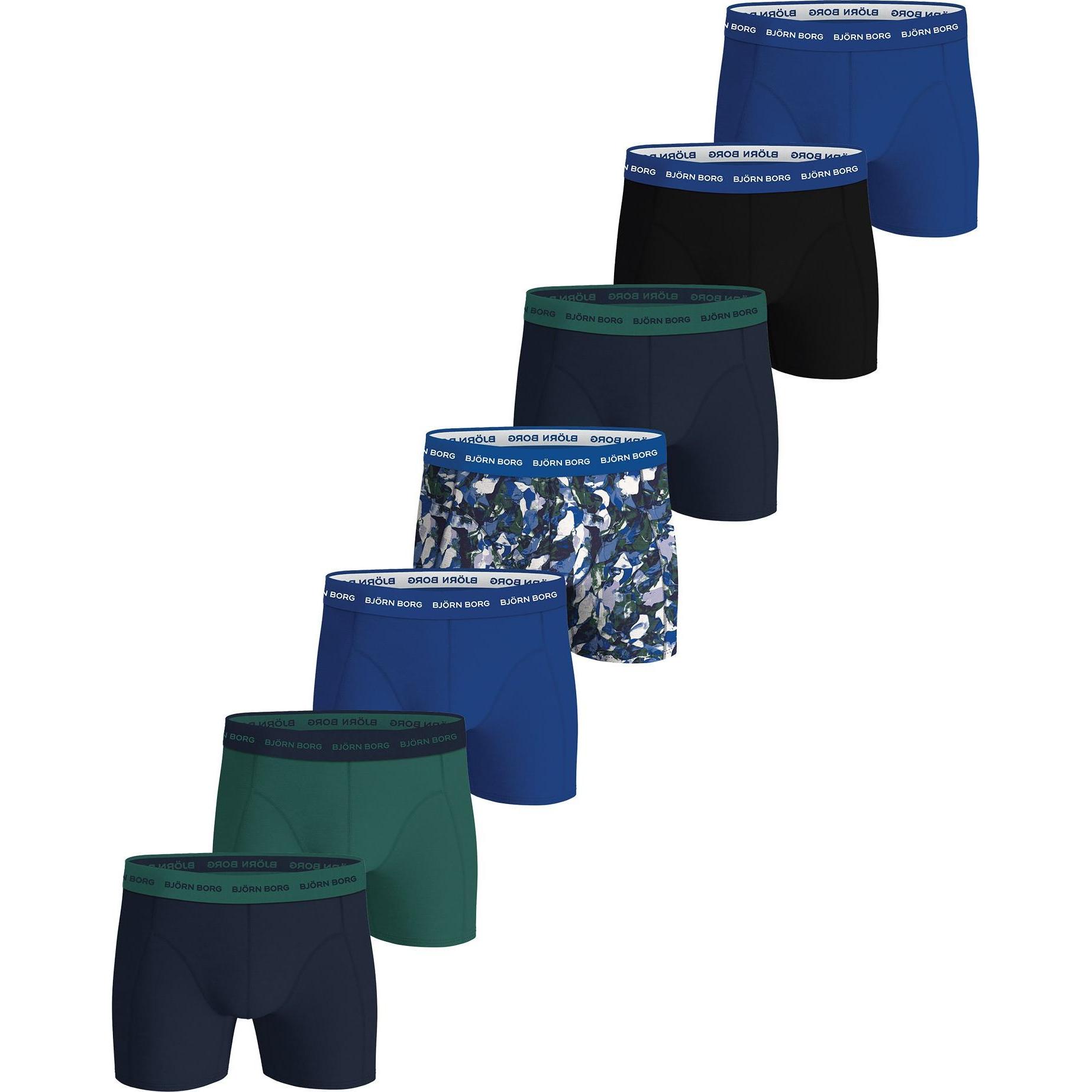 Björn Borg, Herren, Unterhosen, Cotton Stretch Boxer 7p, Mehrfarbig, (L, 7er Pack)