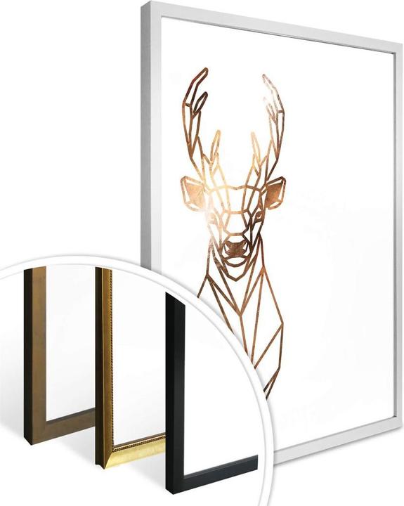 Image du produit Trenddeko Cerf origami - aspect cuivre (60 x 80 cm)