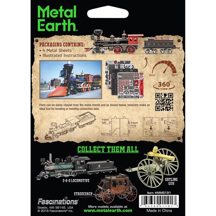 Actual product image Metal Earth Wild West 4-4-0 Locomotive