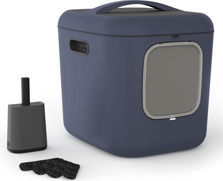 Rotho Katzentoilette Bea XL Navyblau, Stromversorgung: Keine (Bac à litière fermé)