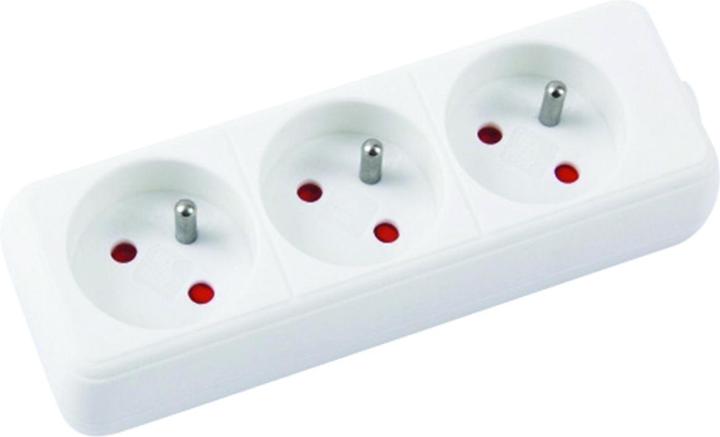 Office Products Rallonge, 3 prises, 5 m, avec mise à la terre, blanc (3x, 5 m)