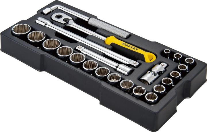Actual product image Stanley Transmodule system, module (1/2 inch socket spanner 12-edge accessory set, with reversible ratchet