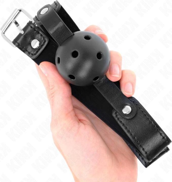 Productafbeelding Kink - Zwarte ademende bal 4,5 cm knevel 65 X 2,5 cm