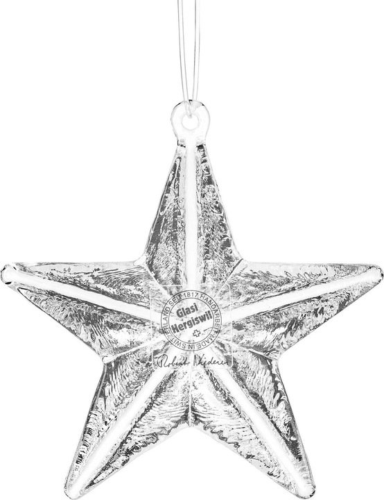 Produktbild Glasi Hergiswil Weihnachtsdeko Stern mit Öse aus Glas, 7.5 cm