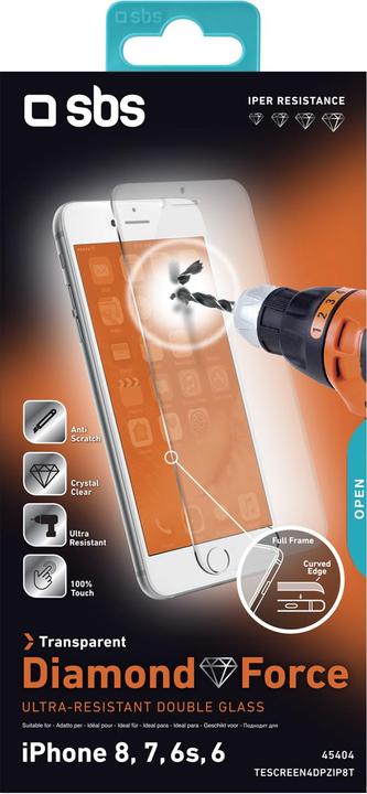 Image du produit SBS Protecteur d'écran en verre 4D pour iPhone 8/7/6s/6 (1 pcs, Apple iPhone 8)