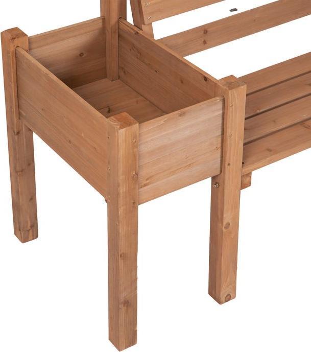 Immagine prodotto Swisshandel24 Panchina da giardino, panchina a 2 posti, panchina in legno, con fioriera, fino a 240kg