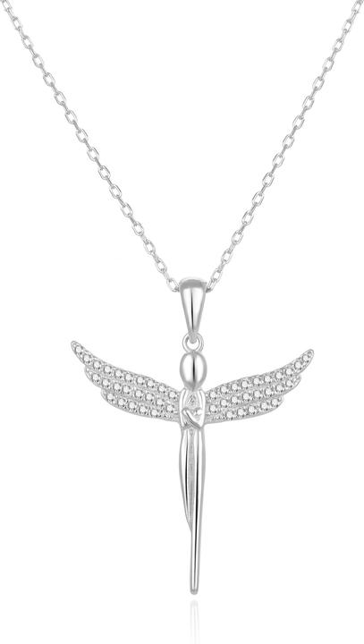 Image du produit Beneto Collier en argent avec zircons Angel TAGS835 / 47L (chaîne. pendentif) (L)