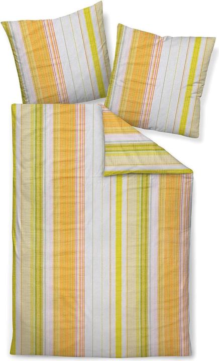 Produktbild Janine Mako-Satin Bettwäsche Palermo 31162-04 orange grün (155x220 cm + 80x80 cm)