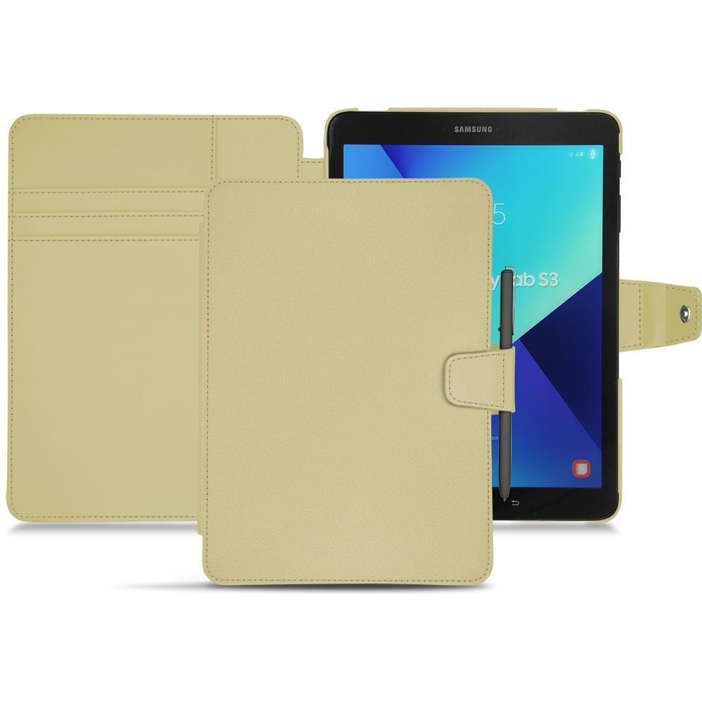 Noreve Lederschutzhülle Wallet (Galaxy Tab S3 9.7 (2017)), Tablet Hülle, Beige