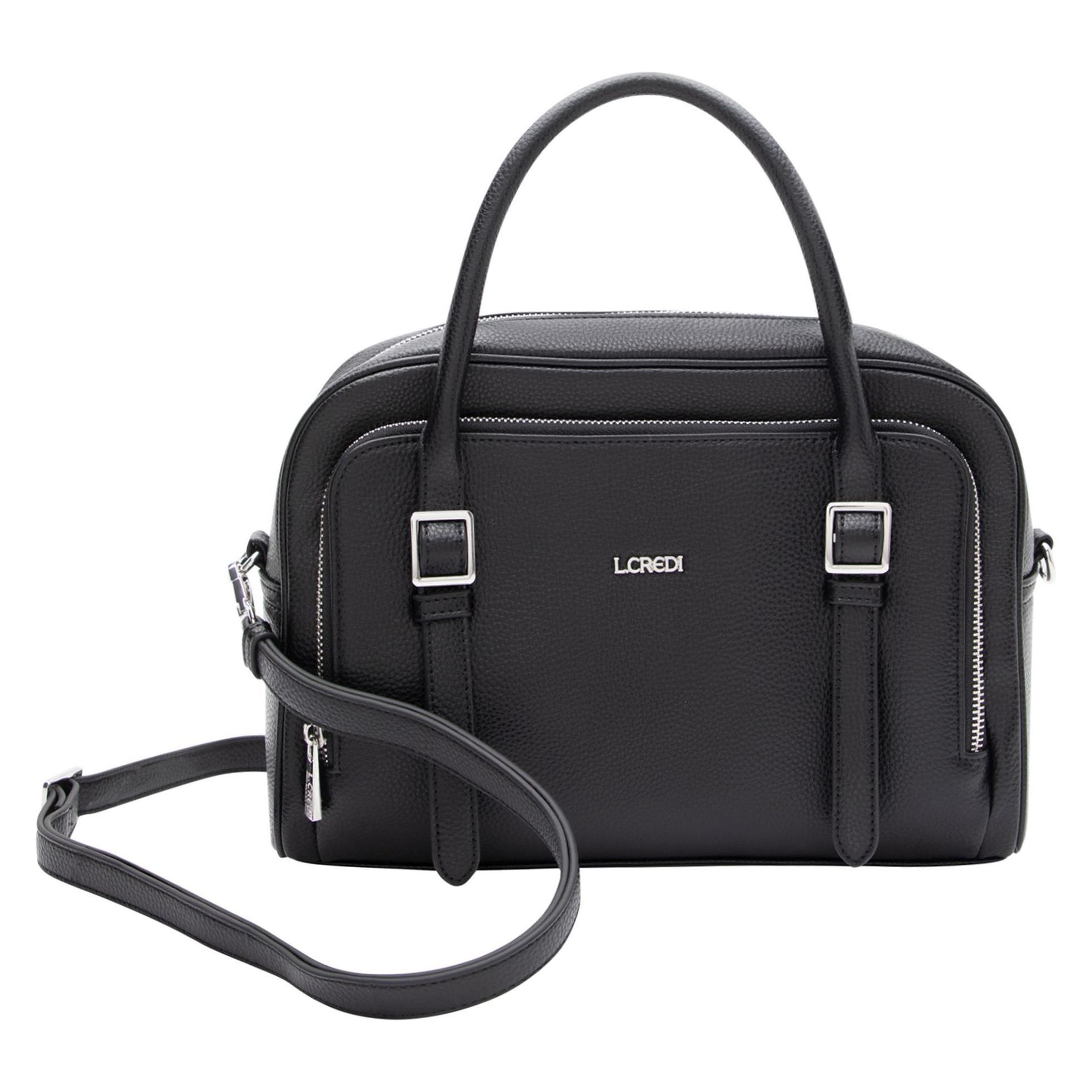 L.Credi, Damen, Handtasche, Panja Handtasche 34 Cm, Schwarz