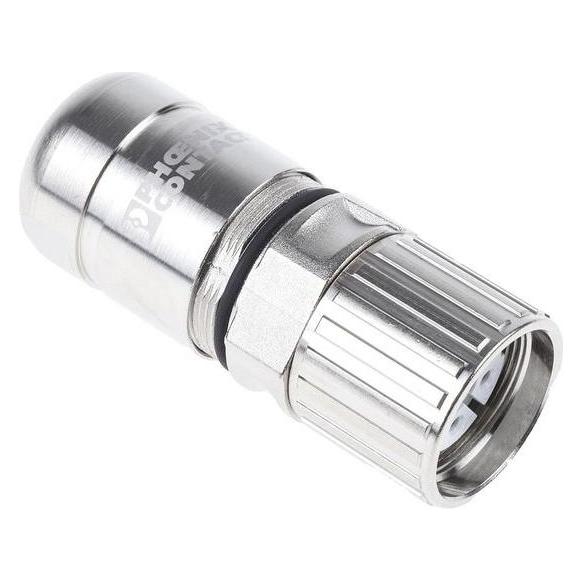 Phoenix Contact M23 vrouwelijke krimpconnector, 6-voudig, Kabels + Stekkers, Zilver