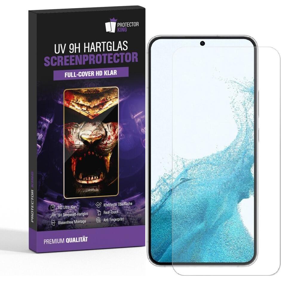 Protectorking 2x UV Liquid Echtes Tempered 9H Panzerhartglas 3D KLAR (2 Stück, Samsung Galaxy S21+), Smartphone Schutzfo...