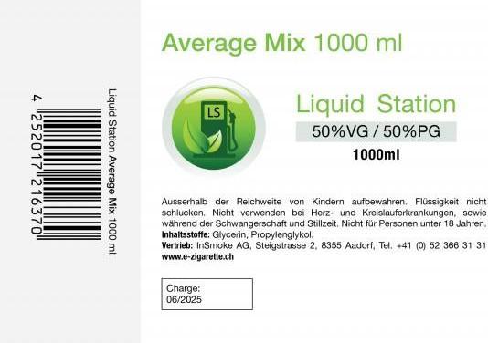 Liquid Station Average Mix 1000 ml - 50PG/50VG