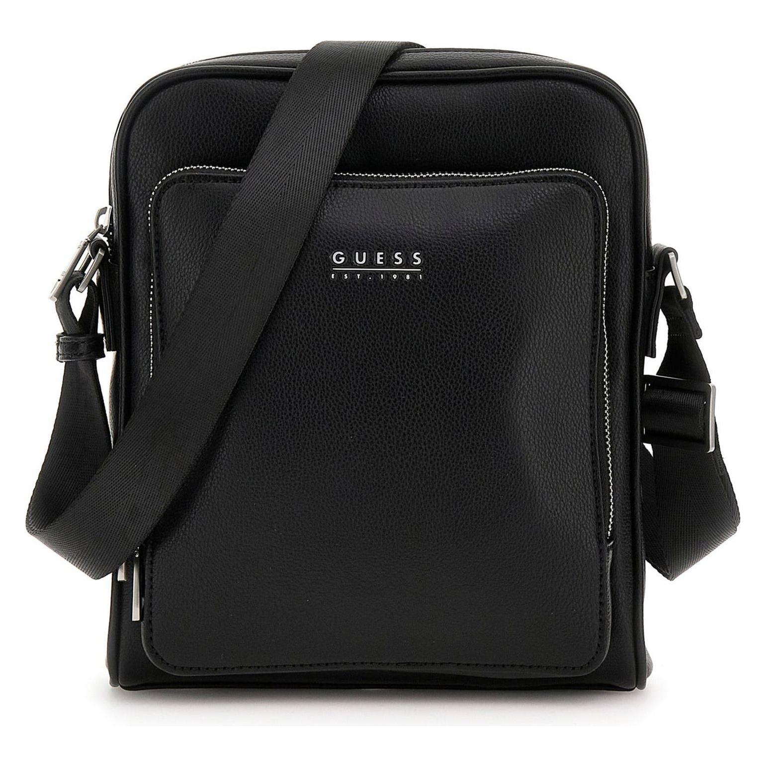 Guess, Herren, Handtasche, Milano Top Zip Xbody With Front Pocket, Schwarz
