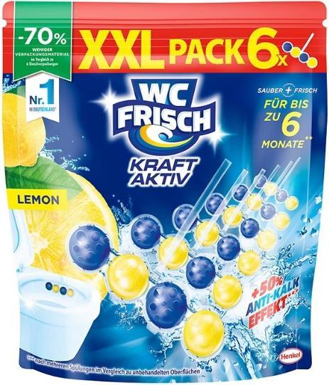 WC Frisch Kraft Aktiv Scented Rinse Aid Lemon 6x50g - Pack of 6