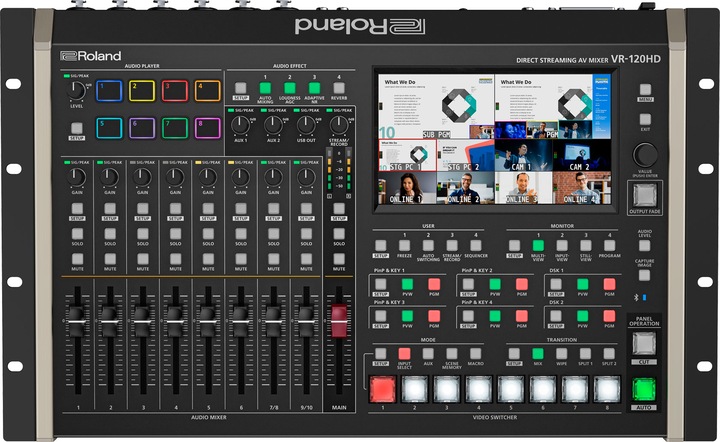 Produktbild Roland 8 Kanal HD-SDI/HDMI AV Mischer mit USB-C und Netzwerk Streaming