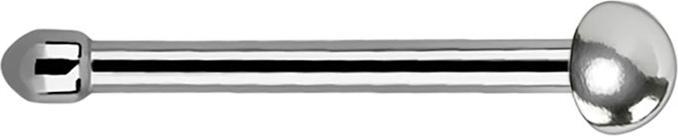 Produktbild Star Piercing Nasenstecker gerade silber mit Kuppel (ohne Messing, Chirurgenstahl 316L)