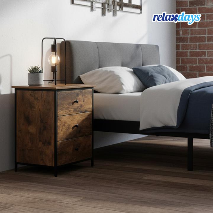 Image du produit Relaxdays Nachttisch mit 3 Schubladen (40 x 40 x 60 cm)