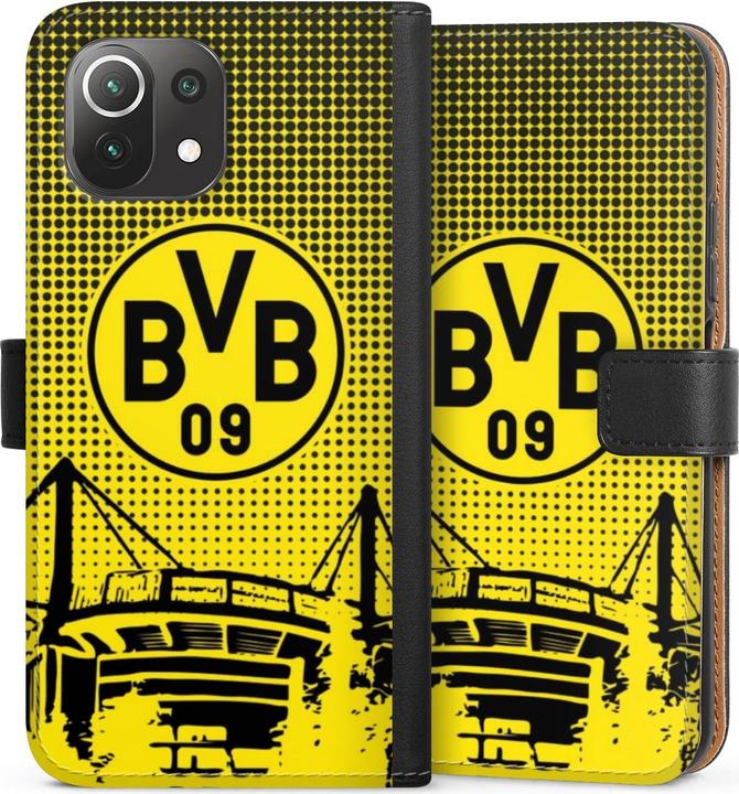 Produktbild DeinDesign Tasche für Xiaomi Mi 11 Lite Handy Flip Case Wallet Cover Handytasche Leder BVB Borussia Dortmund (Xiaomi Mi 11 Lite)