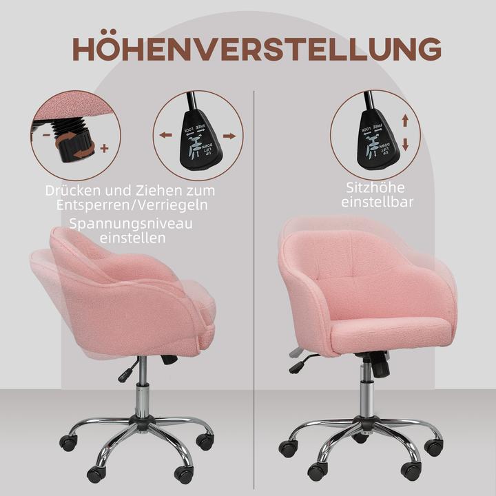 Produktbild Homcom Bürostuhl Polyester, Kunstleder Rosa