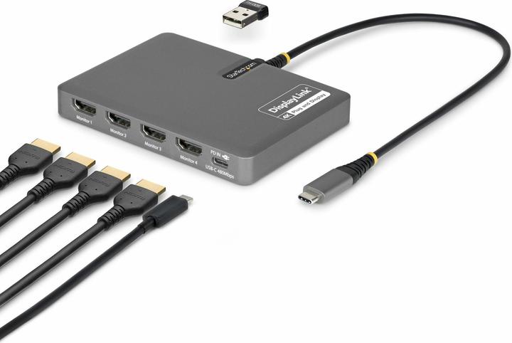 Produktbild StarTech USB-C To Quad HDMI Adapter Adapter 4k 60hz HDMI (USB-C, 1 Port)
