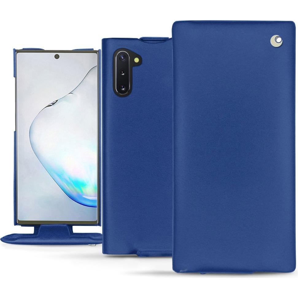 Noreve Lederschutzhülle vertikal (Samsung Galaxy Note 10), Smartphone Hülle, Blau