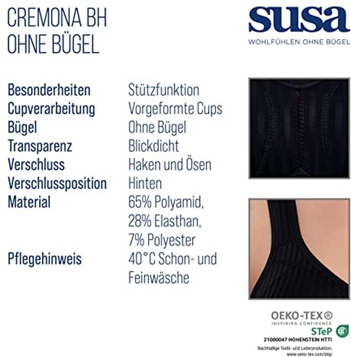 Image du produit Susa Beha naadloze cups, band onder borst, verstelbare bandjes, haaksluiting rug (100 B)