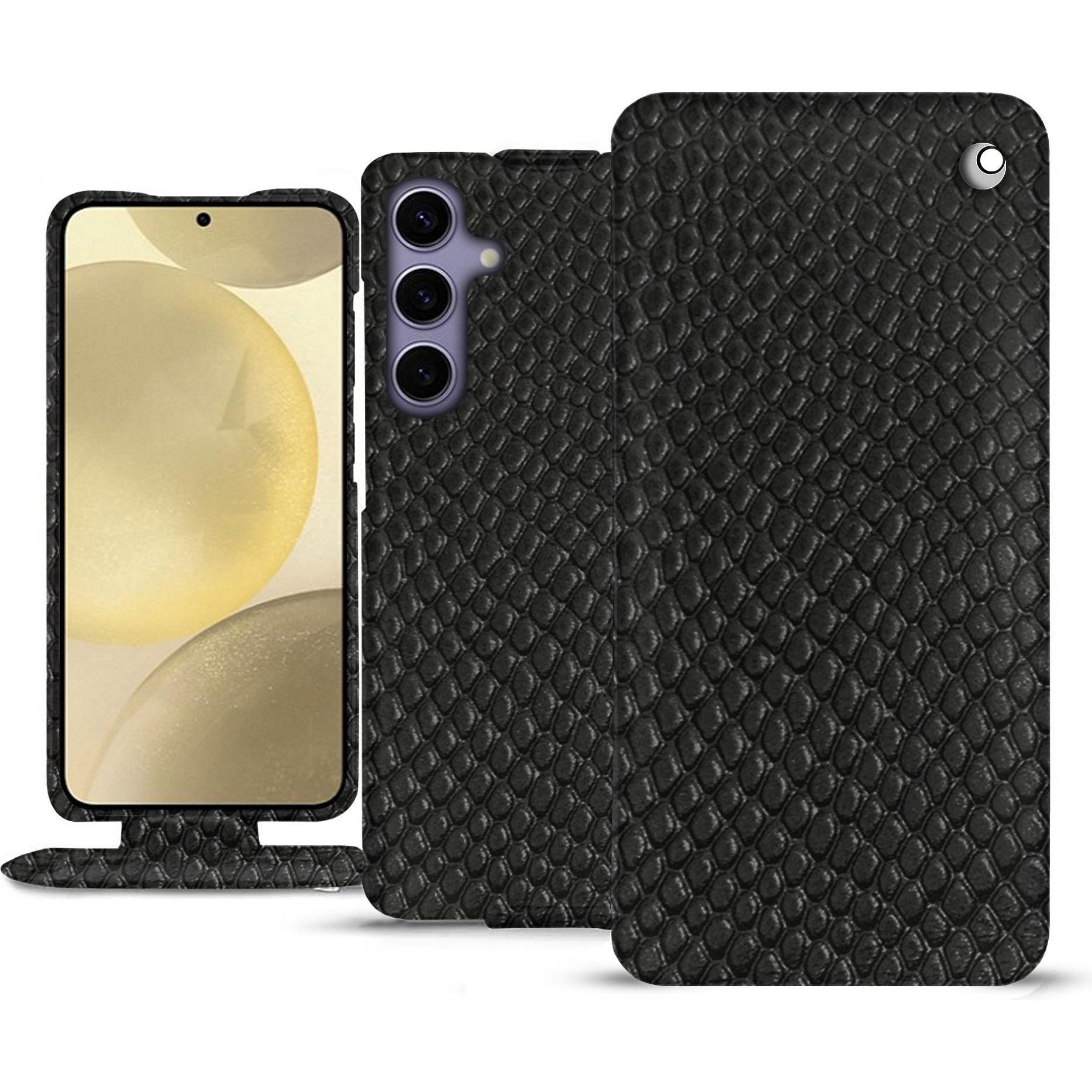 Noreve Lederschutzhülle vertikal (Samsung Galaxy S24+), Smartphone Hülle, Schwarz