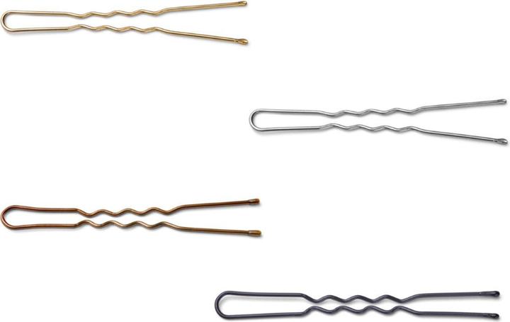 Actual product image Trisa Hairpins wavy U-shaped 60 mm brown 250 pcs.