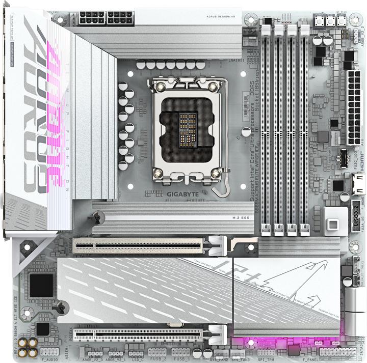 Produktbild Gigabyte B860M AORUS ELITE WIFI6E ICE (Socket S1, Intel B860, mATX)