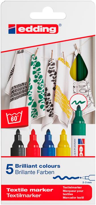 Edding Textil Marker 4500 (Sortiert, 2 mm, 5 x)