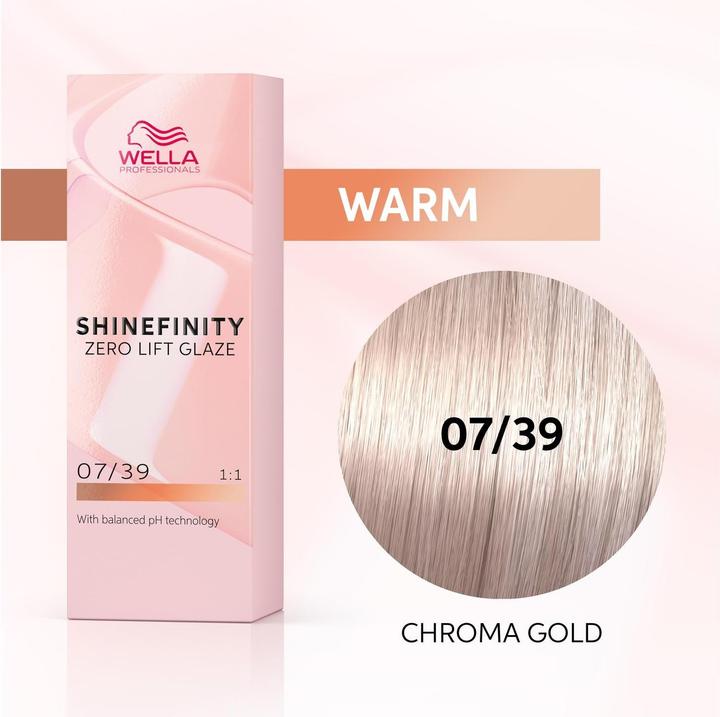 Produktbild Wella Shinefinity 07/39 Chroma Gold - 60ml (Mittelblond)