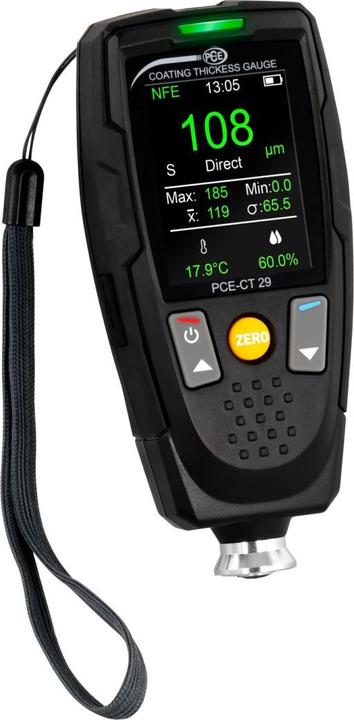1 x PCE-CT 29 laagdiktemeter, 1 x set standaard folies, 1 x transportkoffer, 1 x kalibratieplaten (Fe en NFe), 1 x massagegevensgeheugen, 2 x 1,5 V AA-batterijen, 1 x gebruiksaanwijzing
