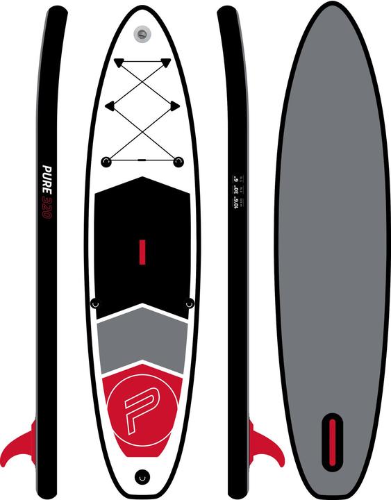 Produktbild Pure Pure2improve Stand-Up Paddle Board 4Fun Basic 320 (weiss/rot/grau, 320cm × 76cm × 15cm, 10.6kg)