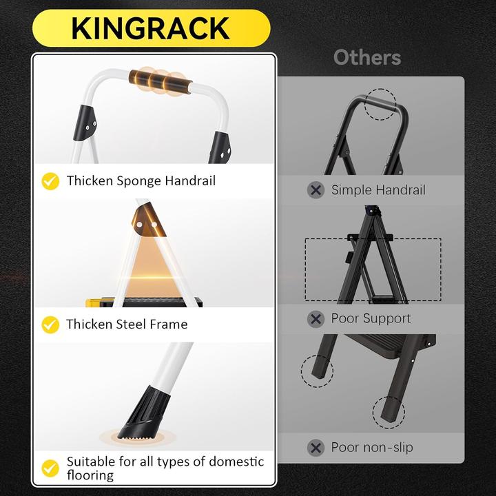Produktbild Kingrack 4 Stufen Klappleiter (Klapptritt, 126.40 cm)