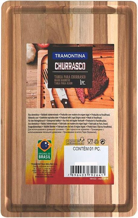 Tramontina Rectangular wooden cutting board natural finish 340 x 233 x 18 mm