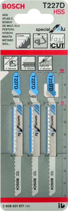 Produktbild Bosch Professional Zubehör Stichsägeblatt T 227 D Special for Alu, 3er-Pack