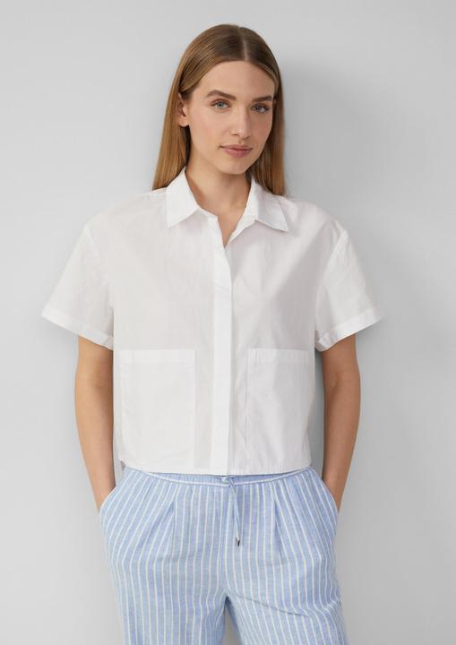 Produktbild S.Oliver Bluse Verkürzte Hemdbluse im Relaxed Fit mit aufgesetzten Taschen (44)