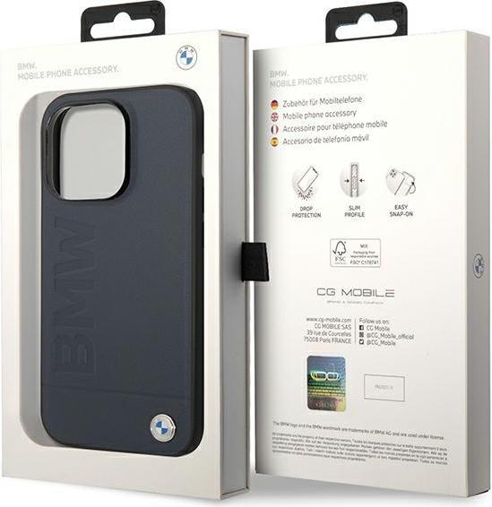 Immagine prodotto BMW Custodia BMHMP14XSLLNA iPhone 14 Pro Max 6,7" granatowy/navy Custodia rigida in pelle Hot Stamp (Apple iPhone 14 Pro Max)