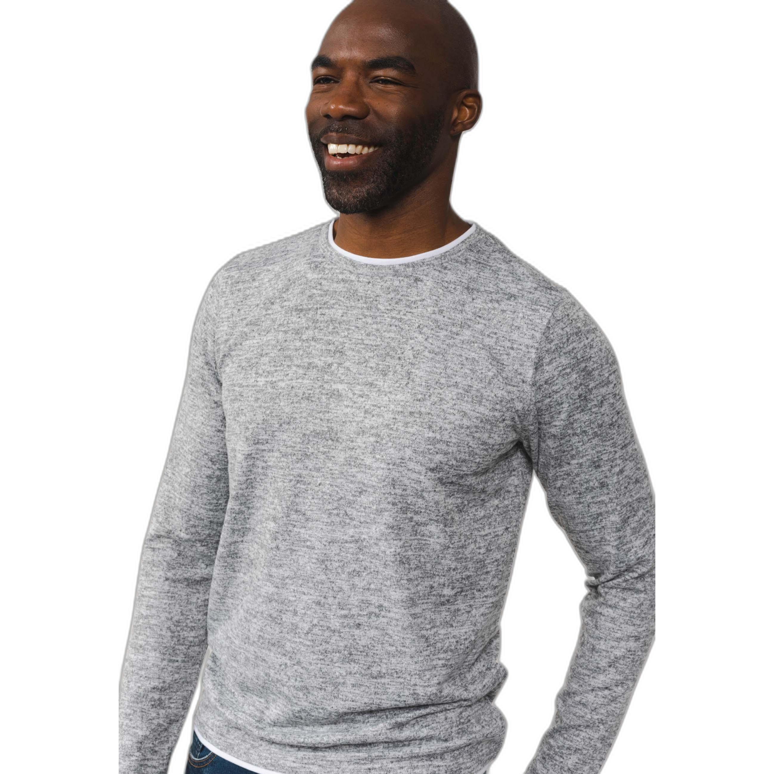 Deeluxe, Herren, Shirt, t-shirt mit angen ärmen deeuxe monan, Grau, (L)