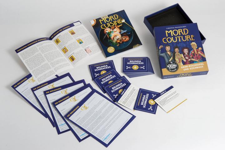 Produktbild Mord Couture. Krimi-Rollenspiel und Kochbuch. Das perfekte Krimi-Event für Zuhause. Für 6 Spieler (Deutsch)