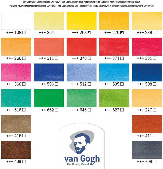 Image du produit Van Gogh Boîte de peinture à l'aquarelle (24 ml)