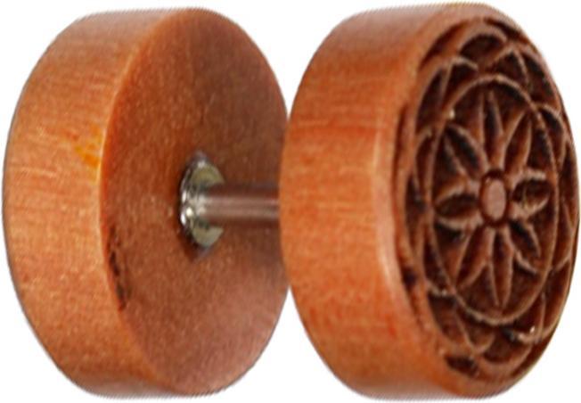 Produktbild Star Piercing Fake Plug Blume aus Rosenholz (ohne Messing, Organisch)