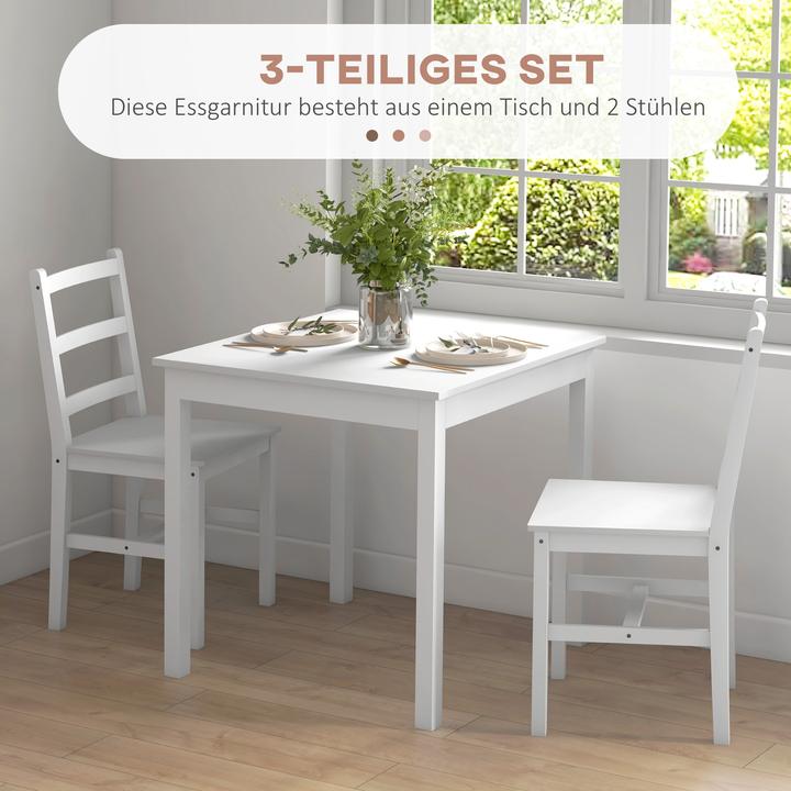 Produktbild Homcom Essgruppe Kiefernholz Weiss