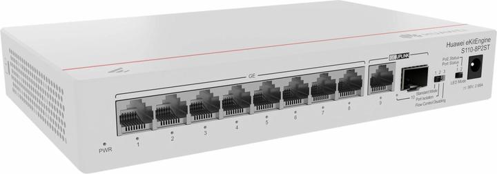 Actual product image Huawei Switch S110-8P2ST /100/1000BASE-T ports PoE+ 1xGE SFP port /100/1000BASE-T port eKit (8 ports)